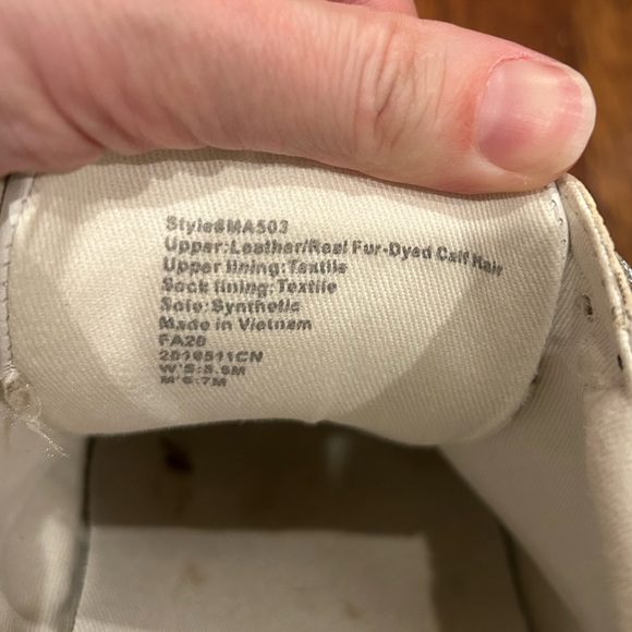 Madewell Shoes White Leather Animal Print Calf Hair Black Tan Women's Size 8.5 - Picture 5 of 10